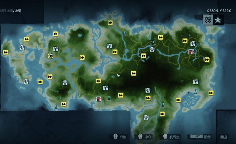 《孤岛惊魂3》全信号塔地图位置
