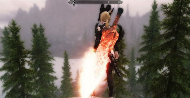 《上古卷轴5:天际》鬼泣4火牛武器MOD 下载