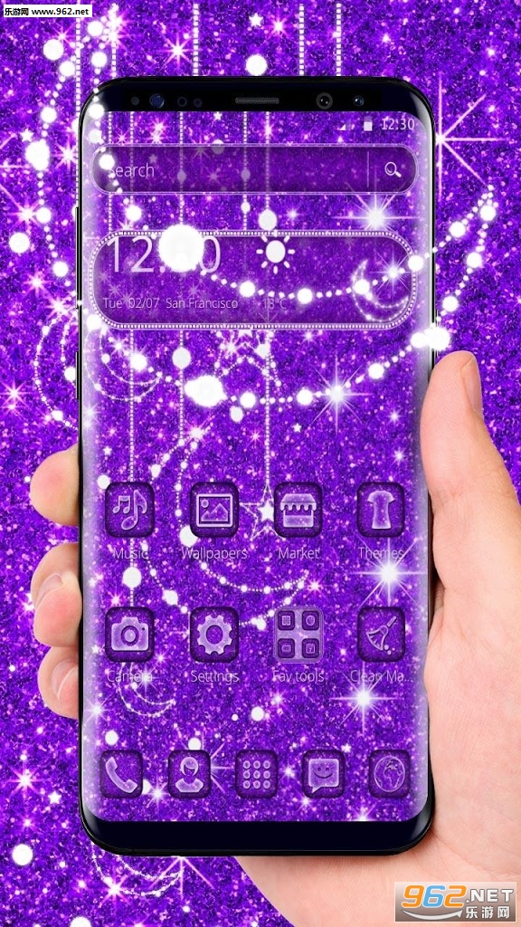 Purple Glitter Moon Theme׿v1.1.3ͼ2