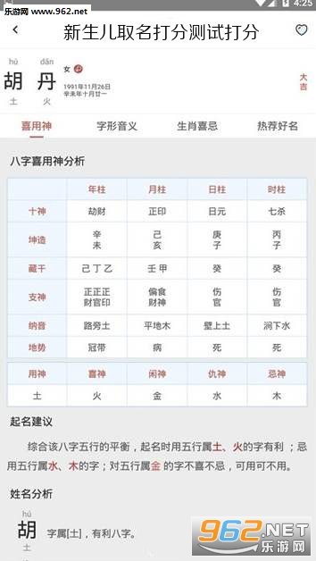 新生儿取名打分测试打分app