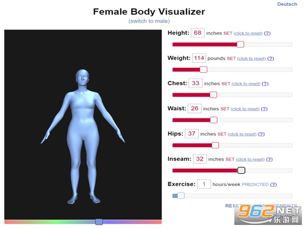 女性身体视觉器网页版(female body visualizer)截图0