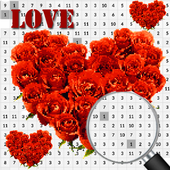 Love Rose Pixel Art Coloring By Number(۰õϷ)