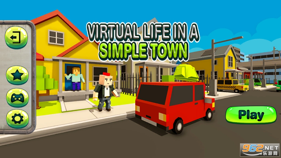 Virtual Life In A Simple Blocky Townżģ