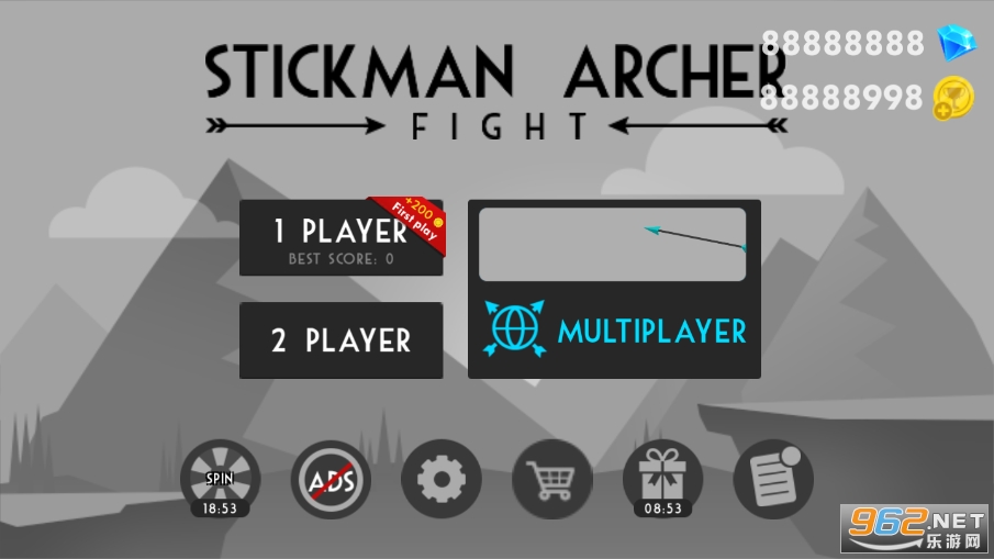 Stickman Archer Fight(火柴人弓箭手大作战破解版)v1.6.0 无限钻石截图0